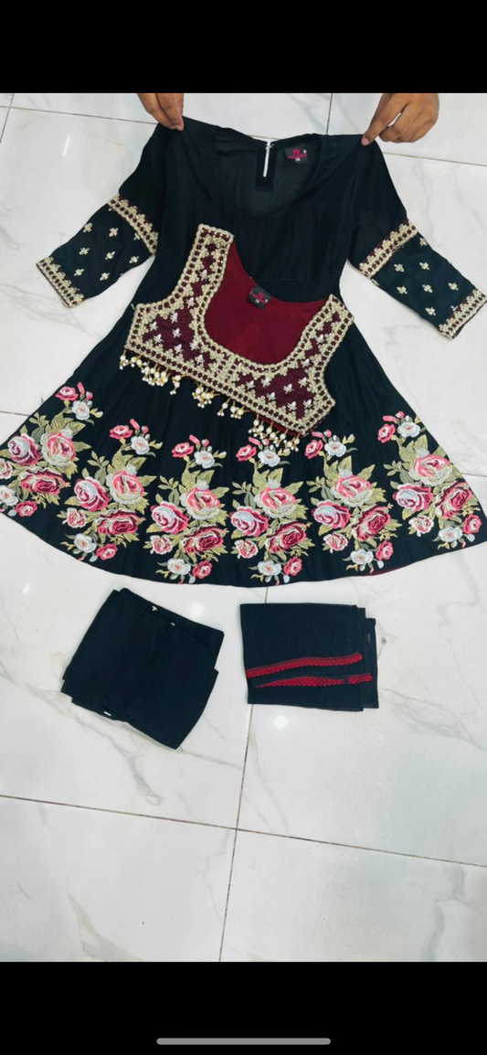 Robe jacket noir et bordeaux